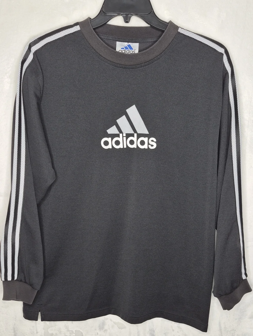 Vintage 90s Adidas Mesh Stripe Jersey Crewneck M‎